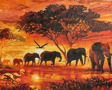 Load image into Gallery viewer, Elephant Family Landscape - Painting By Numbers