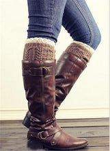 Load image into Gallery viewer, Winter Lace Trim Crochet Leg Warmers