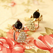 Load image into Gallery viewer, Rhinestone Ear Stud Cat Earrings