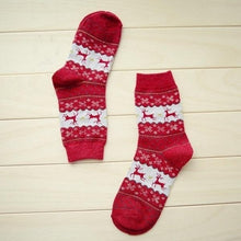 Load image into Gallery viewer, Christmas Deer Moose Design Casual Warm Winter Knit Wool Socks
