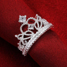 Load image into Gallery viewer, Silver Plated Princess Wedding Band