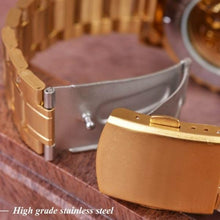 Load image into Gallery viewer, Men's Automatic Skeleton Gold Bezel Watch