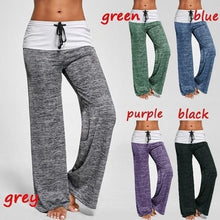 Load image into Gallery viewer, Women's Color Block Wide Leg Palazzo Yoga Pants