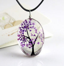Load image into Gallery viewer, Tree of Life Handmade Amber Glass Pendant Necklace