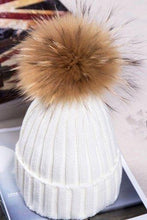 Load image into Gallery viewer, Fur Pom Pom Ski Hat