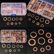 Load image into Gallery viewer, 200PCS M5-M14 Copper Gasket Nut & Bolt Sets Fastener Screw Washers Sets