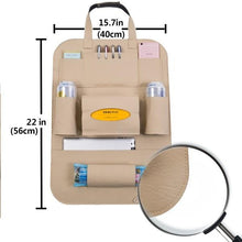 Load image into Gallery viewer, Leather Car Seat Back Organizer