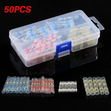 Load image into Gallery viewer, 1Set/2Sets Heat Shrink Solder Sleeves Connector Electrical Wire Terminals Butt Crimp 50pcs