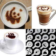 Load image into Gallery viewer, 16 pack Coffee Latte Art Stencils Foam Tool