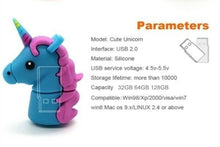 Load image into Gallery viewer, Cute Horse Unicorn USB Flash Drive Pen Drive 64GB USB