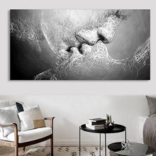 Load image into Gallery viewer, Black & White Abstract Love Painting on Canvas