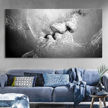 Load image into Gallery viewer, Black & White Abstract Love Painting on Canvas