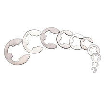 Load image into Gallery viewer, 200pcs Stainless Steel E-clip Circlip Assortment 1.5 2 3 4 5 6 7 8 9 10 Mm
