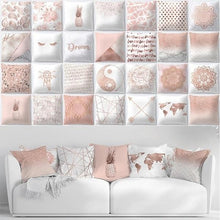 Load image into Gallery viewer, Rose Gold Pink Micro Suede Cushion Cover Square Pillowcase Home Decoration