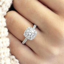 Load image into Gallery viewer, Halo Cushion Cut White Gold Diamond Engagement Ring
