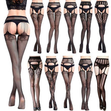 Load image into Gallery viewer, Black Sexy Fashion Fishnet Jacquard Stockings Pantyhose Personality Tights Adult Women Plus Size