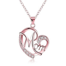 Load image into Gallery viewer, Rose Gold Mom's Love Shaped Diamond Necklace