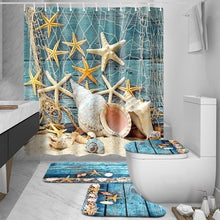 Load image into Gallery viewer, Summer Shower Curtain, Bathroom Rug, Toilet Lid Cover, Floor Bath Mat Set
