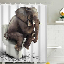 Load image into Gallery viewer, 4PCS Sitting Elephant Waterproof Bathroom Shower Curtain Toilet Cover Mat Non-Slip Rug Set