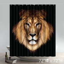 Load image into Gallery viewer, Black Background Lion Pattern Bathroom Set