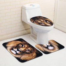 Load image into Gallery viewer, Black Background Lion Pattern Bathroom Set
