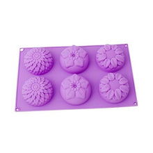 Load image into Gallery viewer, 6 Cavities Sunflower Muffin Cups Cupcake Pans Silicone Cake Baking Mold Craft Art Handmade Soap Molds