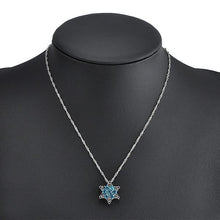 Load image into Gallery viewer, Charm Crystal Blue Snowflake Necklace