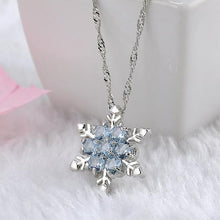 Load image into Gallery viewer, Charm Crystal Blue Snowflake Necklace