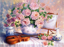 Load image into Gallery viewer, Flowers & Violin - Painting By Numbers