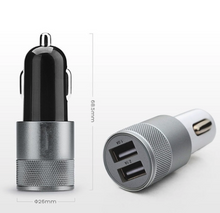 Load image into Gallery viewer, 2-Port Dual Metalic USB Universal Car Charger