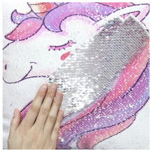 Load image into Gallery viewer, Reversible Unicorn Printed Mermaid Sequins Pillowcase