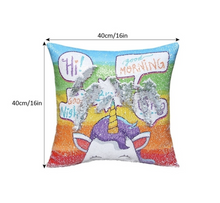 Load image into Gallery viewer, Reversible Unicorn Printed Mermaid Sequins Pillowcase