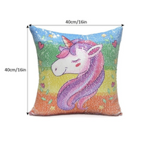 Load image into Gallery viewer, Reversible Unicorn Printed Mermaid Sequins Pillowcase