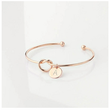 Load image into Gallery viewer, Knot Bracelet with Personalized Initial Letters