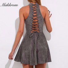 Load image into Gallery viewer, Backless Hollow Out Empire Halter Mini Dress