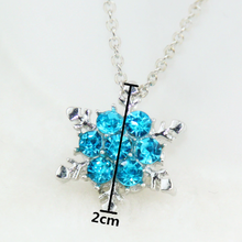 Load image into Gallery viewer, Charm Crystal Blue Snowflake Necklace