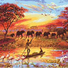 Load image into Gallery viewer, Elephant Sunset - Painting By Numbers
