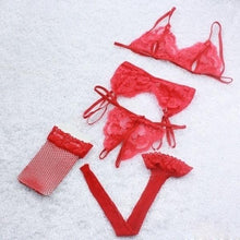 Load image into Gallery viewer, 2pcs Set G-string Women Fashion Sexy Lingerie Chiffon Underwear Sleepwear
