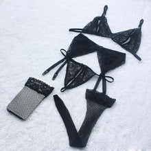 Load image into Gallery viewer, 2pcs Set G-string Women Fashion Sexy Lingerie Chiffon Underwear Sleepwear
