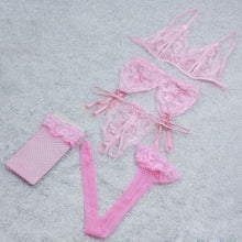 Load image into Gallery viewer, 2pcs Set G-string Women Fashion Sexy Lingerie Chiffon Underwear Sleepwear
