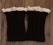 Load image into Gallery viewer, Winter Lace Trim Crochet Leg Warmers
