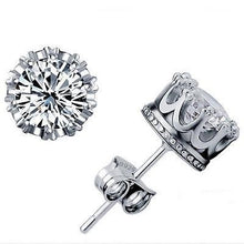 Load image into Gallery viewer, Silver Plated Crystal Stud Earrings
