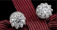 Load image into Gallery viewer, Silver Plated Crystal Stud Earrings
