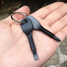 Load image into Gallery viewer, 2 Keys Stainless Keychain Screwdriver Pocket Tool

