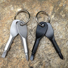 Load image into Gallery viewer, 2 Keys Stainless Keychain Screwdriver Pocket Tool
