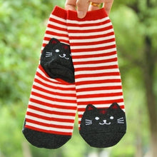 Load image into Gallery viewer, Cute Women's Knit Cotton Cat Socks

