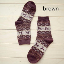 Load image into Gallery viewer, Christmas Deer Moose Design Casual Warm Winter Knit Wool Socks

