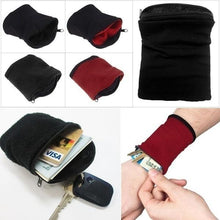 Load image into Gallery viewer, Fleece Zippered Wrist Wallet
