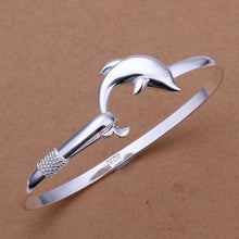 Load image into Gallery viewer, Solid Silver Dolphin Clasp Bracelet
