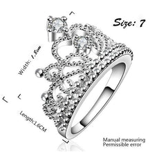 Load image into Gallery viewer, Silver Plated Princess Wedding Band
